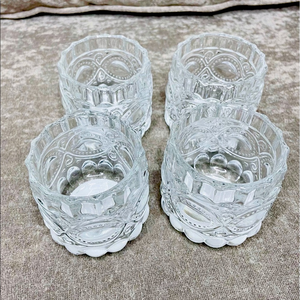 NWT Set (4) Crystal Candle Holders or Glasses
